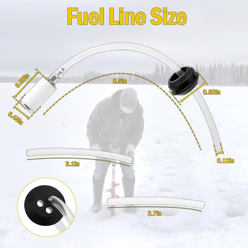 superbobi 3004117 Fuel Line Kit Replacement for Eskimo Ardisam S33 11956 15049 19677 M43Q8 M43Q10 S33Q8 Z51Q8 Z51Q10 Ice Auger Part Engine Fuel Lines, Grommet and Fuel Filter - Image 2